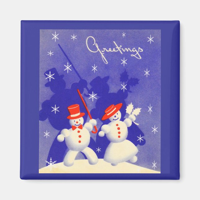 Happy Snowmen Magnet (Front)