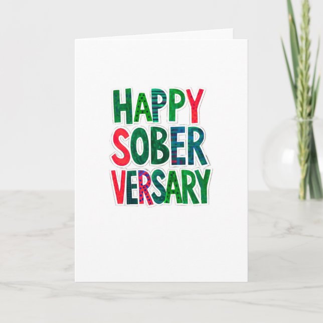 Happy Soberversary card, 5x7", envelope included  Card (Front)