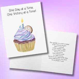 Happy Sobriety Anniversary Cupcake With Clock Card