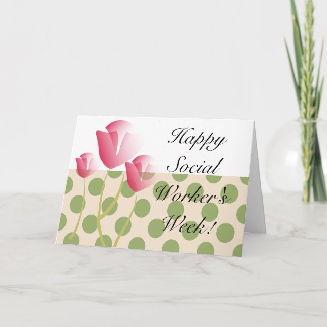 Happy Social Worker's Month Tulips Thank You Card (Front)