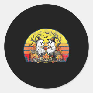 Happy Soky Camng Crew Halloween Campfire  Classic Round Sticker