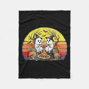 Happy Soky Camng Crew Halloween Campfire Fleece Blanket