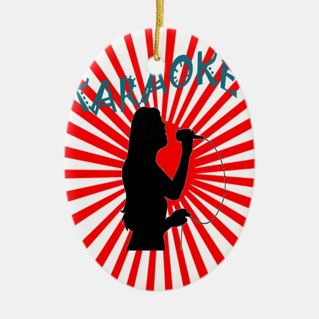 Happy Song Karaoke Ceramic Tree Decoration (Front)