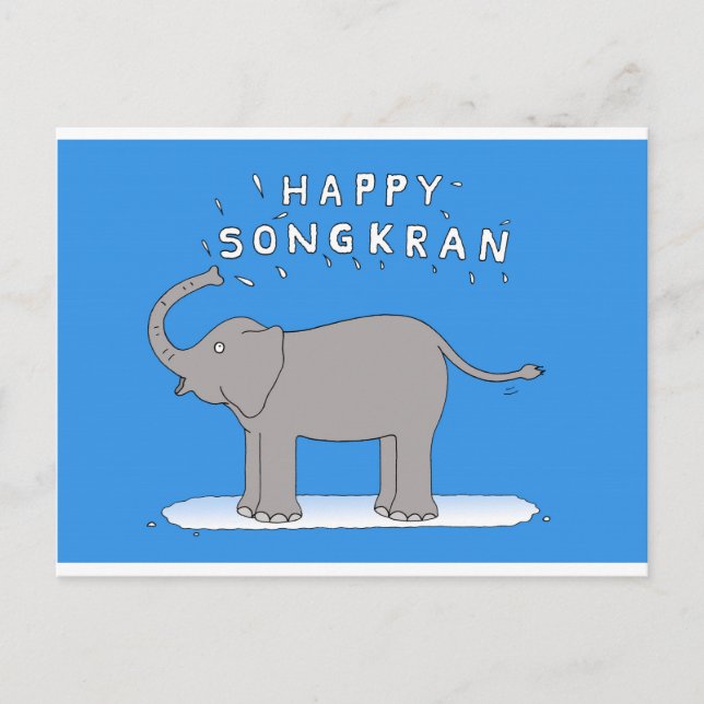 Happy Songkran Thai New Year  April 13th Holiday Postcard (Front)