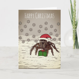 Happy Spider Christmas Card With Personalised Name