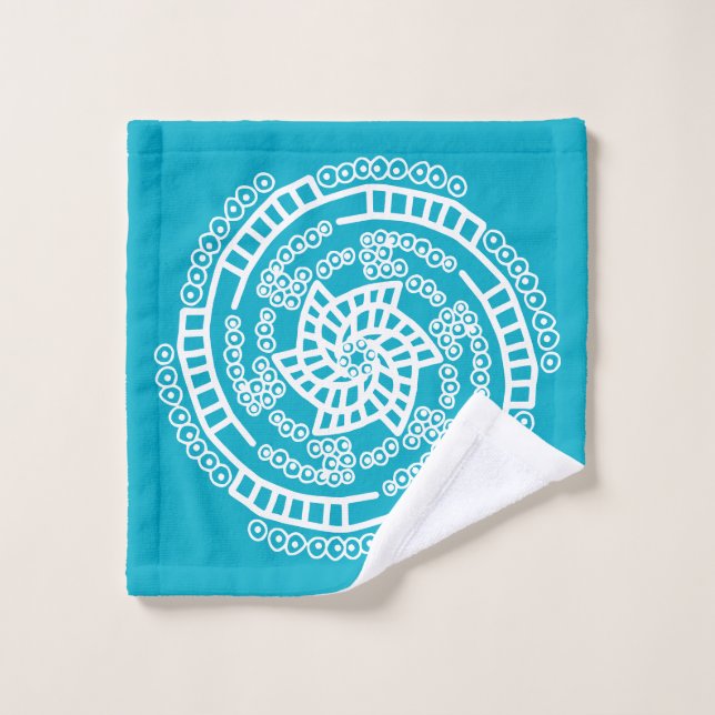 Happy Spiral and dots Bath Towel Set (Wash Cloth)