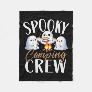 Happy Spooky Camping Crew Halloween Campfire 2024  Fleece Blanket