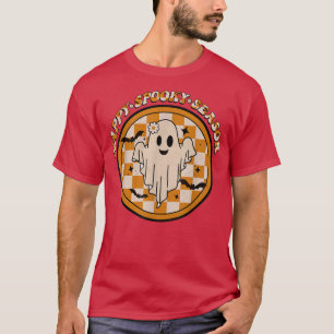 Happy Spooky Season Cute Ghost Girls Women Hallowe T-Shirt