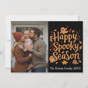 Happy Spooky season Family photo card, Halloween
