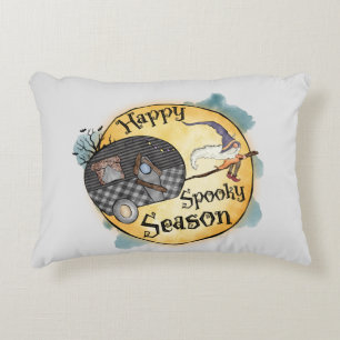Happy Spooky Season Witch Camper Van Decorative Cushion