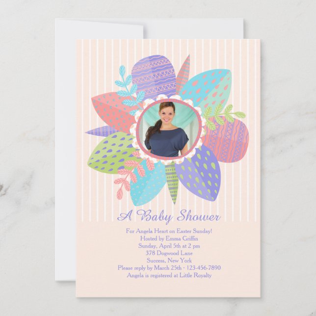 Happy Spring Baby Shower Photo Invitation (Front)