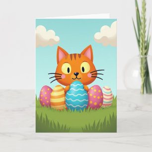 Happy Spring Cat Egg Card
