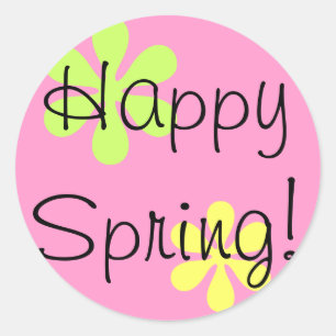 Happy Spring! Classic Round Sticker