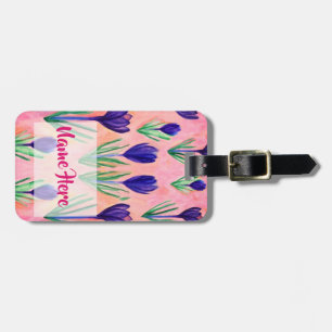 Happy Spring Floral Custom Luggage Tag