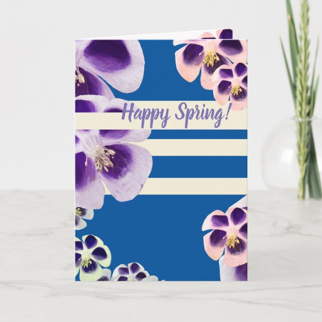 Happy spring Floral Greeting Card (Front)