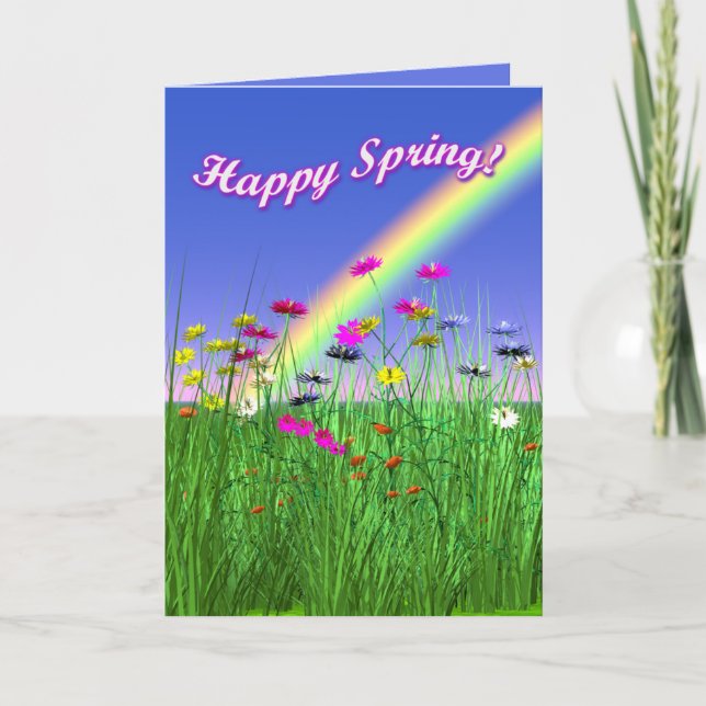 Happy Spring Flowers Card (Front)