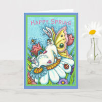 HAPPY SPRING FLUTTERBUN RABBIT, FUNNY BUNNY Blank
