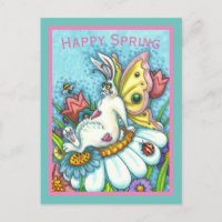 HAPPY SPRING FLUTTERBUN RABBIT, FUNNY BUNNY FAIRY