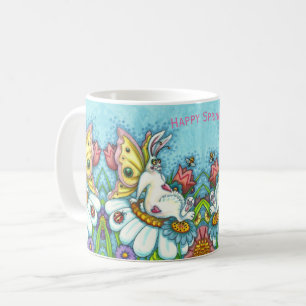 HAPPY SPRING FLUTTERBUN RABBIT, FUNNY BUNNY Repeat Coffee Mug