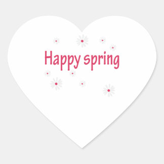 happy spring heart sticker