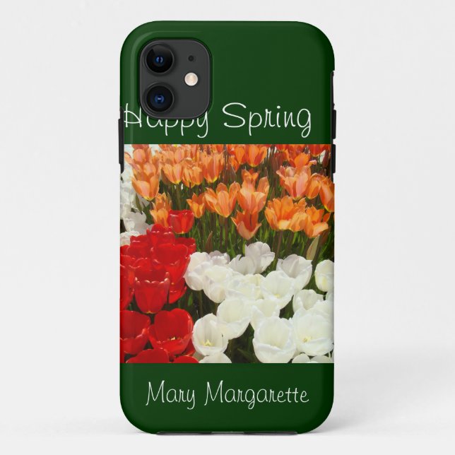 Happy Spring iPhone 5 cases Your Name Tulips (Back)