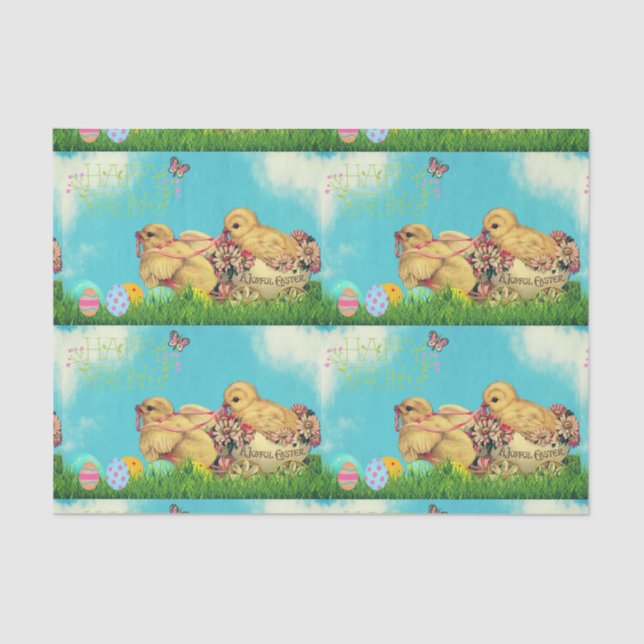Happy Spring, Joyful Easter. Tissue wrapping. Tissue Paper (Front)