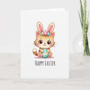 Happy Spring Kitten Easter Card