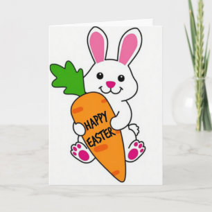 Happy Spring Rabbit Carrot Card