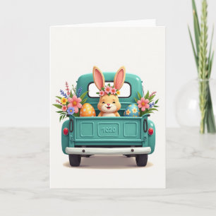 Happy Spring Truck Bunny Card