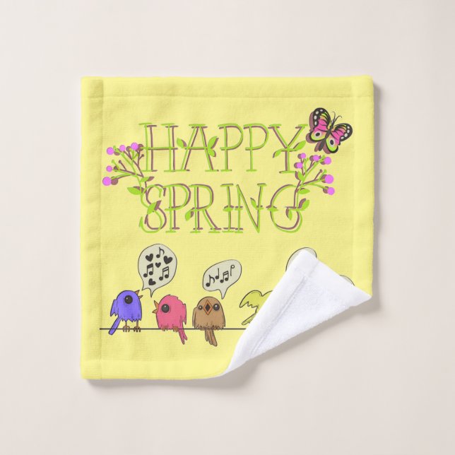 "Happy Spring" Wash Cloth (Wash Cloth)