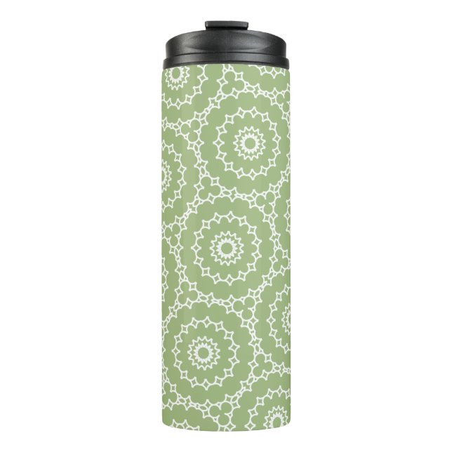 Happy Spring Wavy Circle Green Thermal Tumbler (Front)