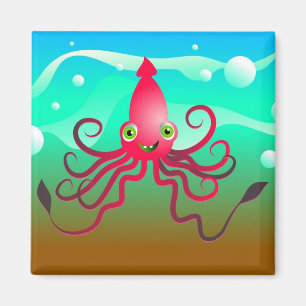 Happy Squid Magnet