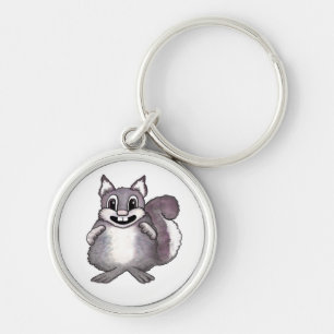 Happy Squirrel Cartoon Drawing Key Ring