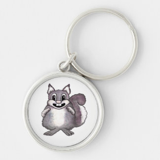 Happy Squirrel Cartoon Drawing  Key Ring