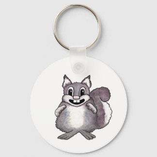 Happy Squirrel Cartoon Drawing  Key Ring