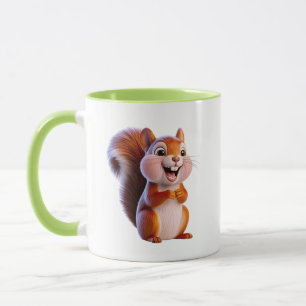 Happy Squirrel Cute Cartoon Character Mug