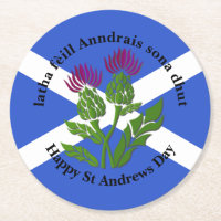 Happy St Andrews Day Flag Thistle