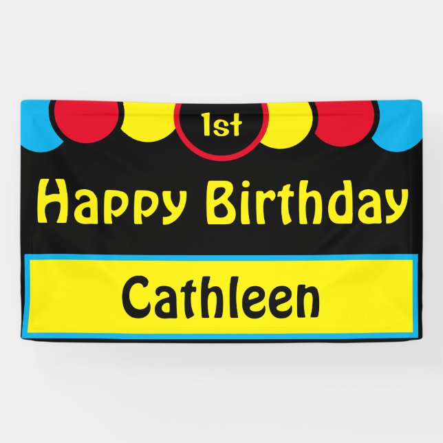 Happy !st Birthday Cathleen Banner (Horizontal)