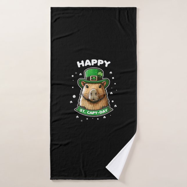 Happy St Capy-day St Patricks Day for Capybara Lov Bath Towel (Bath Towel)