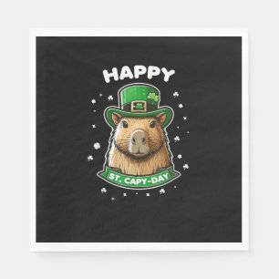 Happy St Capy-day St Patricks Day for Capybara Lov Napkin