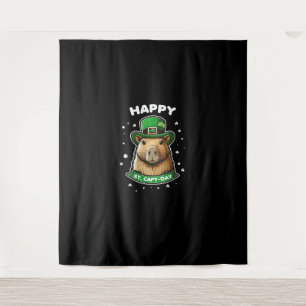 Happy St Capy-day St Patricks Day for Capybara Lov Tapestry