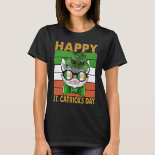 Happy St Cat Tricks Day Cat Leprechaun Patricku20 T-Shirt