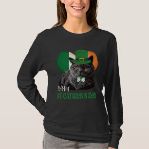 Happy St Catrick s Day St Patrick Cat Irish Flag H T-Shirt