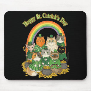 Happy st catricks day funny irish cat cute st mouse pad