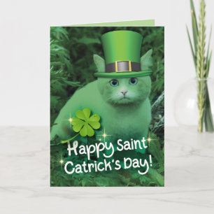 Happy St. "Catrick's" Day St. Patrick's Day Cat Card