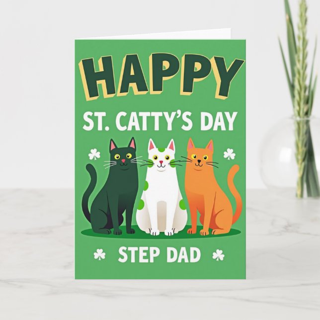 Happy St Cattys Day Step Dad Card (Front)