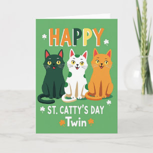 Happy St Cattys Day Twin Card