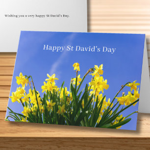 Happy St David’s Day Daffodils Welsh Greeting Card