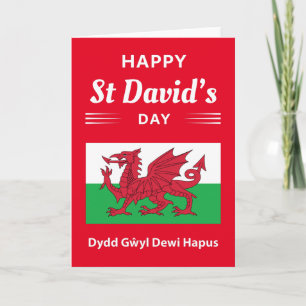 Happy St David's Day Dydd Gŵyl Dewi Hapus 2 Card