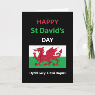 Happy St David's Day Dydd Gŵyl Dewi Hapus Card